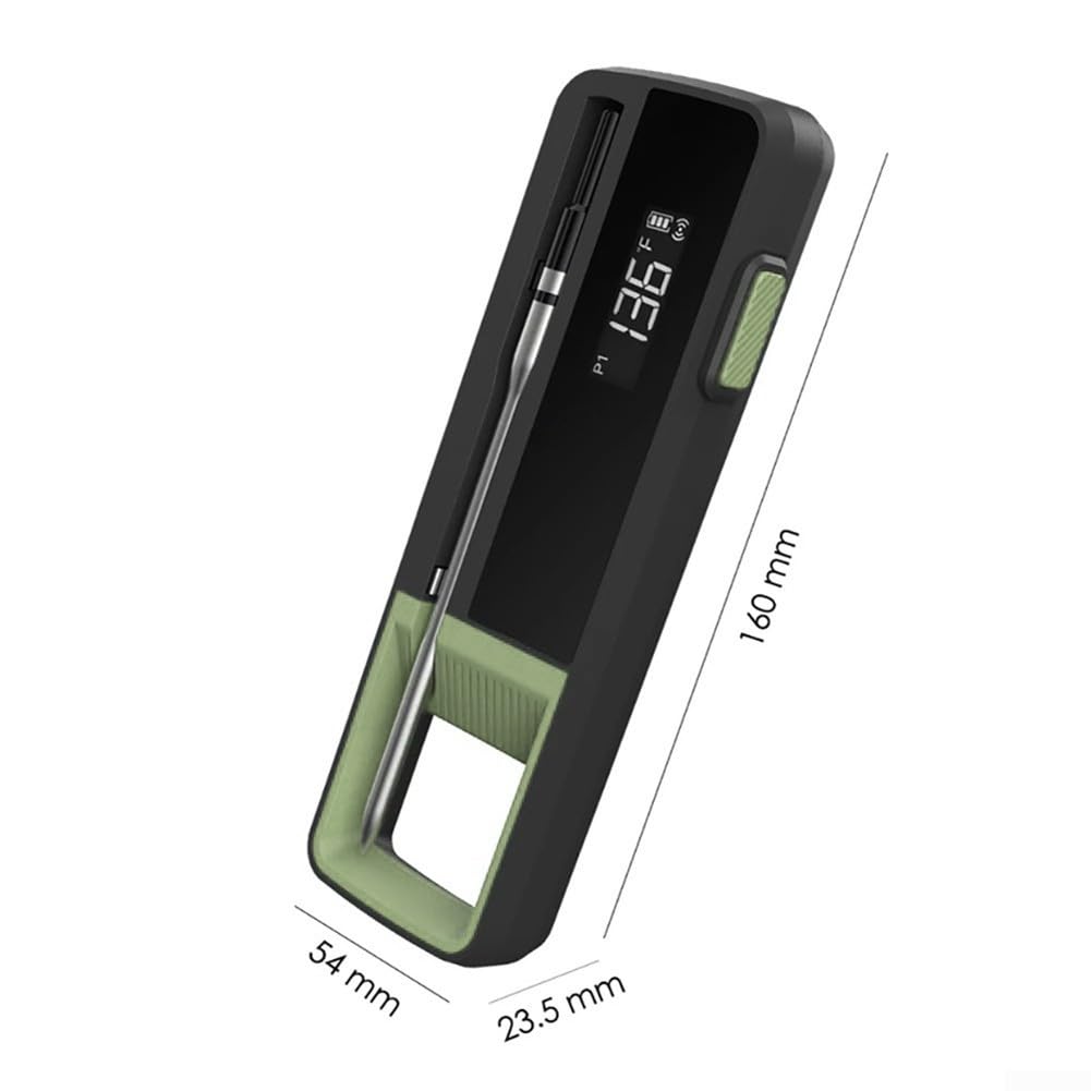 Sonda intelligente per barbecue, termometro per carne intelligente wireless per grill, controllo tramite app, sonda digitale per barbecue in acciaio 304, -30 C-300 C, portata 100 m, 3 secondi per