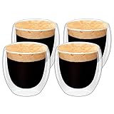 tazas cafe vidrio antiguas MATERIALES DE ALTA CALIDAD: este producto contiene 4 frascos de 80 ml. El vaso de precipitados está hecho de vidrio de borosilicato transparente de alta calidad, que puede soportar temperaturas de -30 ° a + 150 °, no es fácil de romper y tiene un mejor efecto de conservación del calor que el vidrio ordinario.