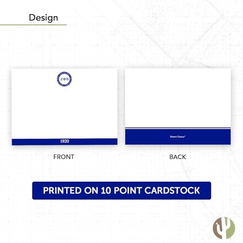 Image of Desert Cactus Zeta Phi Beta 10 Pack Notecards ZPB ZPhiB Divine 9 Stationery Cardstock Includes Envelopes Memo Party Thank You (Notecard Design F)