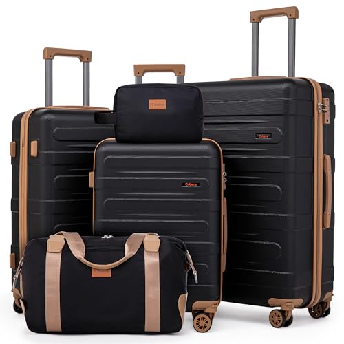 Luggage Sets 5 Piece Durable Suitcase Set with Spinner Wheels, Hard Shell Carry on Luggage with TSA Lock, Large Checked Travel Suitcases for Men and Women