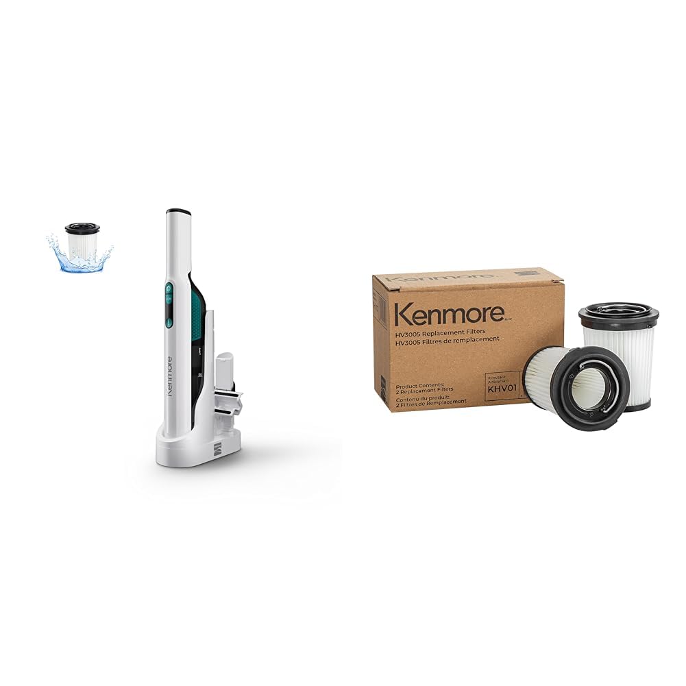 Kenmore HV3005 11.1V Cordless Handheld Vacuum Cleaner KHV01 Washable Replacement Filters, 2 Pack