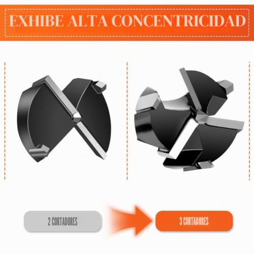 Miniatura 9 de Flintronic Brocas Forstner, 40 Mm Brocas Forstner Para Madera, Broca Forstn-Er De Acero De Tungsteno, Broca Para Madera De Dientes Múltiples Con Eje Redondo,Para Made-Ra,Made-Ra Dura,Tableros De Fibra