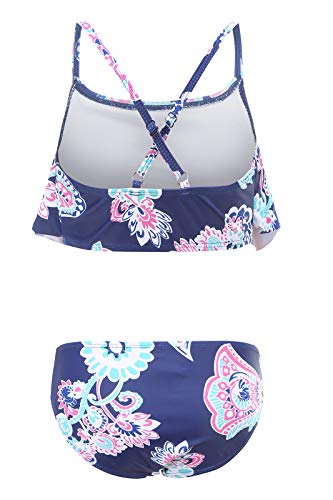 Image of Girls Two Piece Swimsuits Rainbow Bikini Sets Adjustable Strap Bathing Suits
