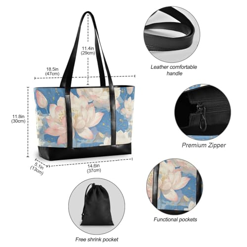 flower White Summer Boho fashion women work tote bag with zipper briefcase bags for gym with maletin ejecutivo para mujer4