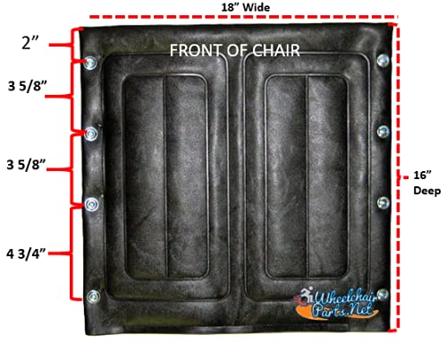 Universal SEAT Vinyl Upholstery - Black Color - for Wheelchairs. Choose Size (18x16)