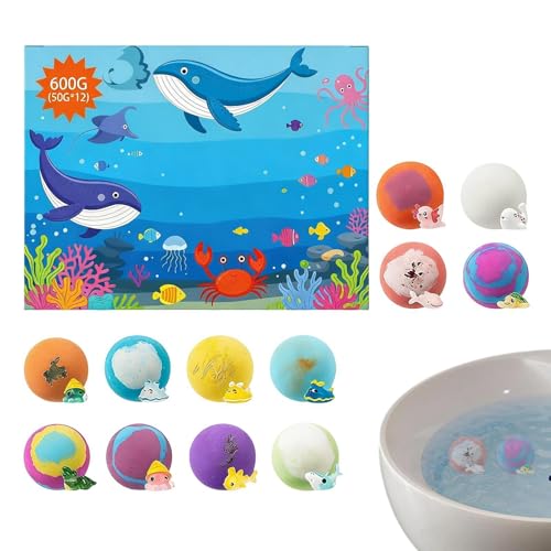 Bagnoschiuma con per Bambini | 12 Pezzi Colorate e Delicate - Palline da Bagno Regalo Idee | per Famiglia Amici Bambini Bambine Figli Figlie