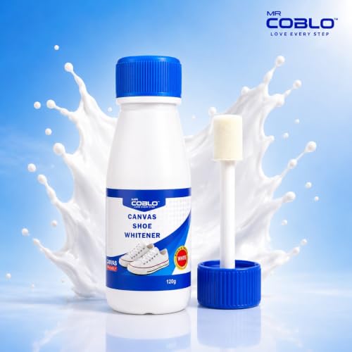 Image of Canvas Shoe Whitener 120 ml White Shoe Polish Cleaner for Canvas, Sneakers & Sports Shoes | Instant Whitening & Stain Cover | Easy Applicator Bottle
