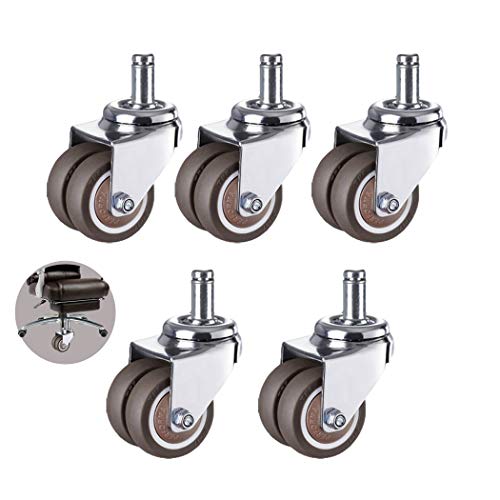 5 Rotelle Per Sedie Da Ufficio, Doppie Ruote a 360 Gradi, Rotelle Per Anelli Di Sicurezza Per Sedie Per Computer, Rotelle Per Sedie Scorrevoli, Ruote In Gomma Mute(1.5in)