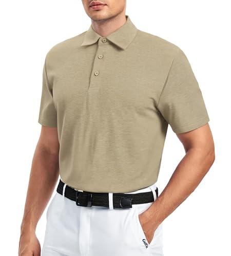Alex Vando Mens Golf Shirt Moisture Wicking Quick-Dry Short Sleeve Casual Polo Shirts for Men