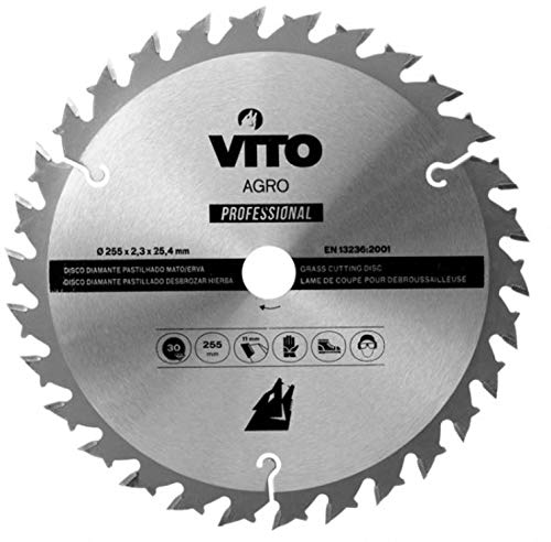VITO - Lame de coupe débroussailleuse 30 dents diam 255mm Carbure Alesage 25.4