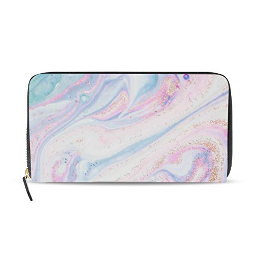 Portefeuille femme en cuir zippé grand format pour rangement sécurisé