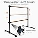 HooKung 4FT/6FT Freestanding Ballet Barre Wood/Steel Height Adjustable from 7 to 46 inch Ballet Bar Portable Double Dance Bar for Home Workout and Stretch (4FT Solid, Black)