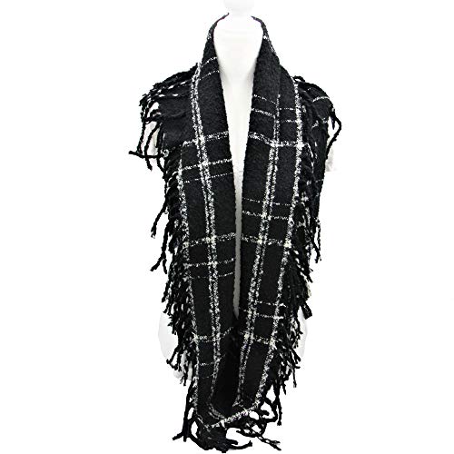 Contempo Lifestyles Plaid Infinity Scarf with Fringe – Fashion Colorful Lumberjack Unisex Scarf – Soft Winter Scarf2