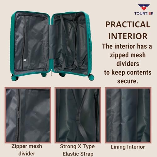 Image of Hard-Shell Luggage Trolley Bag with 360 Spinner Wheels, Large Capacity Travel Carry-On Suitcase (Style-1, Green, 28 INCH)