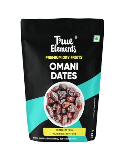 Image of True Elements Omani Dates 250g - Khajur Dry Fruits | Premium Khajoor | Healthy & Nutritious Snack | Natural Sweetener | Rich in Protein & Vitamins