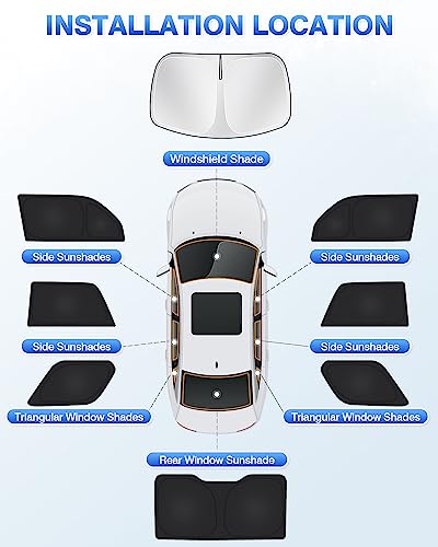 Image of Canvcle Window Shades for 5th Gen Toyota 4Runner 2010-2024 Accessories Windshield Sun Shade Side Rear Window Covers Sunshade Full Set Sun Visor Privacy Protection Camping Keep Vehicle Cool Black 8PCS