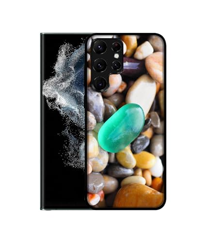Image of Sea Stones Design Premium 2D Printed Metal Back Case Cover for Samsung Galaxy S22 Ultra 5G