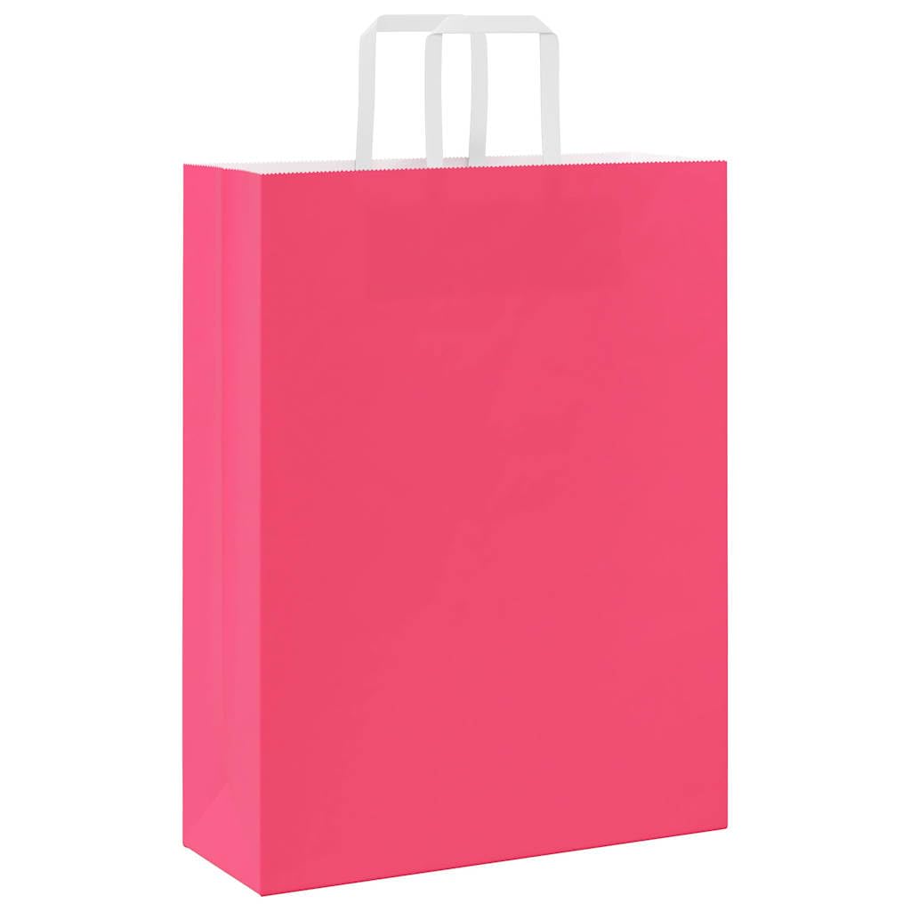 vidaXL Bolsas de Papel con Asas 250 uds Rosa 32x12x42 cm