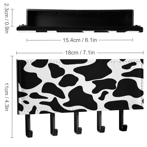 Soporte para llaves de pared con diseño de vaca y 5 ganchos 3