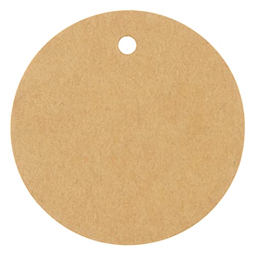 Étiquettes cadeau rondes kraft CleverDelights 5,1 cm pour scrapbooking et étiquetage