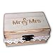 Yulakes Rustykalne pudełko na obrączki ślubne z napisem "Mr Mrs", w stylu vintage, drewniane pudełko na pierścionki, pudełko na pierścionek, pierścionek zaręczynowy, szkatułka na biżuterię