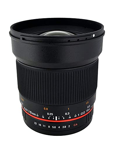 Rokinon 16M-M 16mm f/2.0 Aspherical Wide Angle Lens for Canon M-Mount