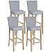 SHILV. HOME Fundas Elásticas Extraíbles Y Lavables para Sillas De Comedor, Fundas para Taburetes De Bar, Fundas para Sillas De Bar, Fundas para Asientos De Mostrador De Pub (Gris Claro,Set of 4)