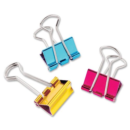 Baumgartens Metallic Colored Binder Clip,Mini - 0.50" Width - 12 / Pack - Assorted