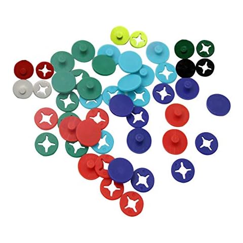 Jingyi E-commerce 30 Pcs Running Bib Clips Fixing System Race Number Buckle Marathon Number Buckle Fasteners/Holders, Random Color Cover
