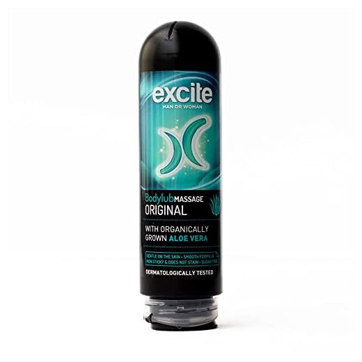 Excite Gel lubricante a base de agua de larga duración Efecto Frio con Aloe Vera de origen ecoloógico. Gel de masaje delicado con las pieles sensibles, sin silicona. 200 ml