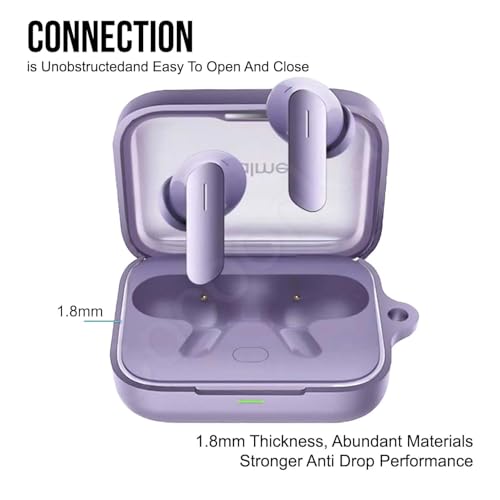 Image of Soft Silicone Case Cover Compatible for Realme Buds Air 7 | 7 Pro (Lavender Purple)