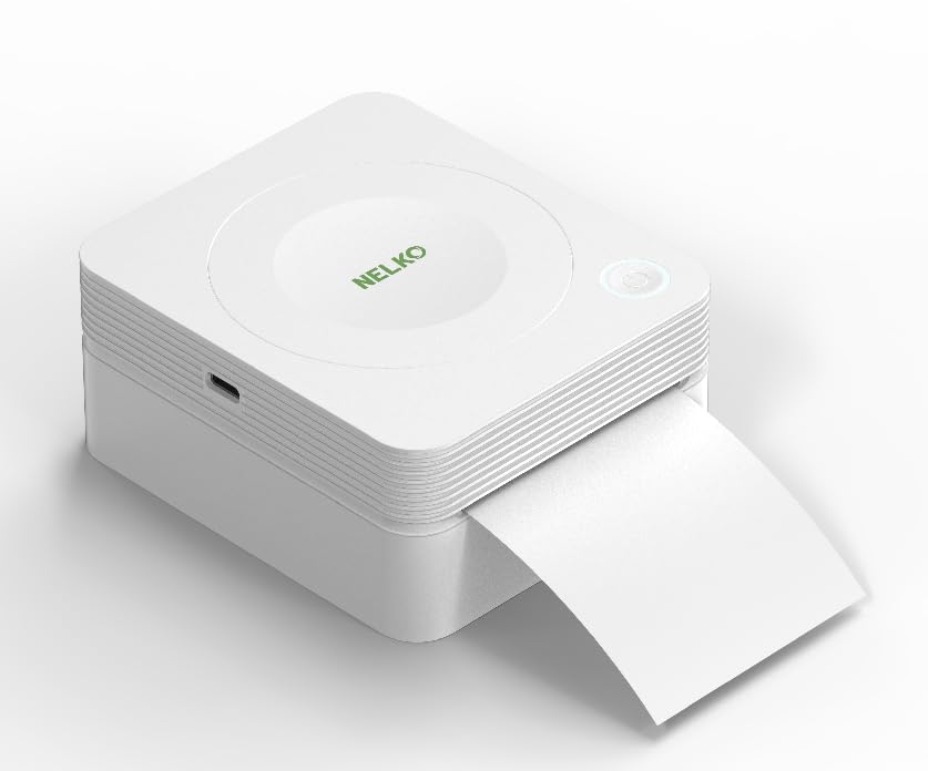 Nelko PM230 Portable Inkless Sticker Maker, Wireless Label Printer, Free Cut Small Pocket Printer for Notes & Children DIY, Compatible with iOS & Android