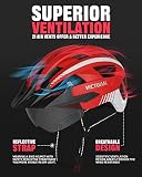 VICTGOAL Fahrradhelm Herren Damen MTB Helm mit Abnehmbarer Magnetische Schutzbrille Visier...