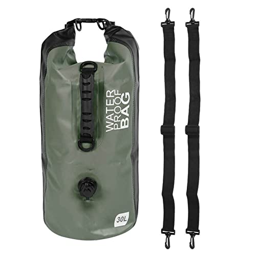 Bolsa seca enrollable de 30L - Mochila plegable impermeable de PVC 500D con cámara inflable doble para rafting (Verde OD) miniatura 7