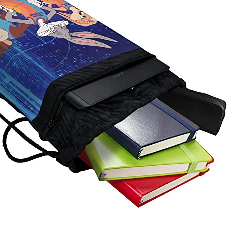 LOGOVISION Space Jam: A New Legacy Space Trio Drawstring Backpack Sports Bag Sackpack 17" x 13", Perfect for Gym, Yoga or Practice4