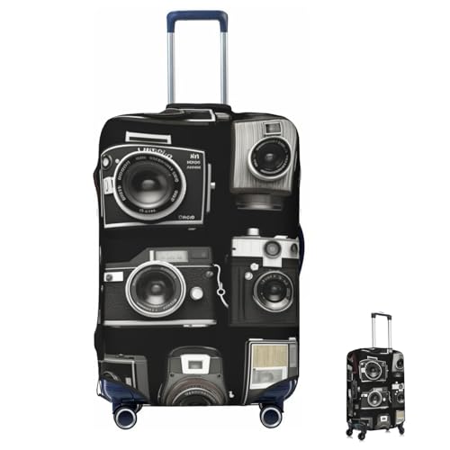 Luggage Cover Washable Elastic Suitcase Covers Retro Cool Camera Collection Travel Baggage Cover Fashion Anti-scratch Suitcase Protector Decoraitve Covers Fits 18-32 Inch Luggages Large