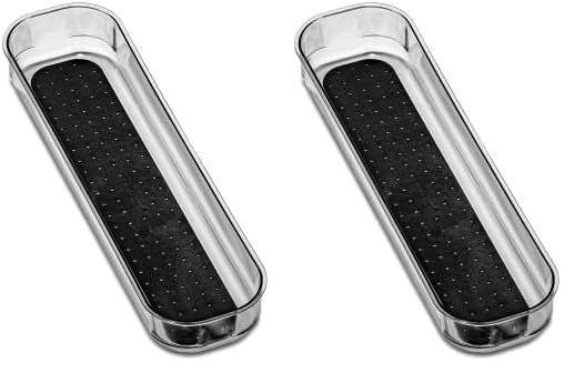 madesmart Contenedores antimicrobianos transparentes de alta calidad con agarre suave de 14 x 4 pulgadas, antideslizantes, cajón, organización