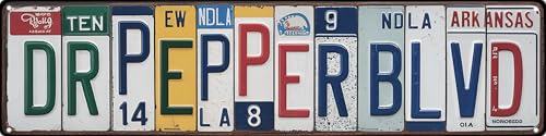 LMDDFZS Dr Pepper Blvd Metal Sign 4x16in Retro Soda Plaque for Man Cave Wall Decor Beverage Lover Gift