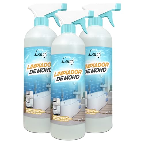 Limpia Moho y Manchas de Humedad 3x1 Litro | Spray Antimoho para Pared, Baño, Ventanas, Armarios, Superficies