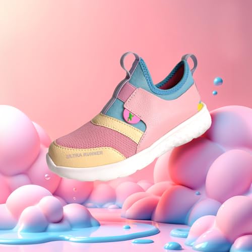 Image of KazarMax Hopits Kids Girls Pastel Colour Block Ultra Runner Sneakers -2 UK Multicolor