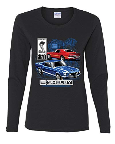 Ford Mustang Shelby GT500 Women's Long Sleeve Tee American Classic Shelby Cobra Black L