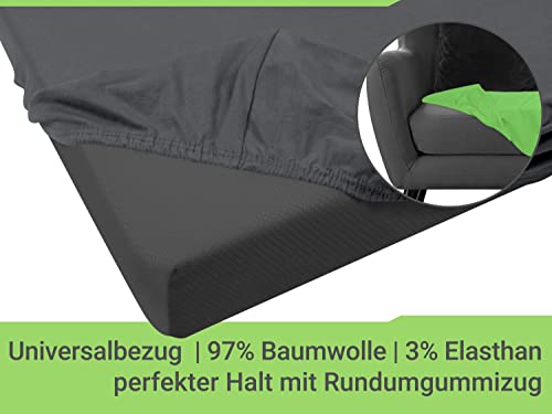 Emily´s Check Universal Spannbezug - Blickdicht - extra elastisch 1596.2325, ca. 70 x 140 cm, anthrazit