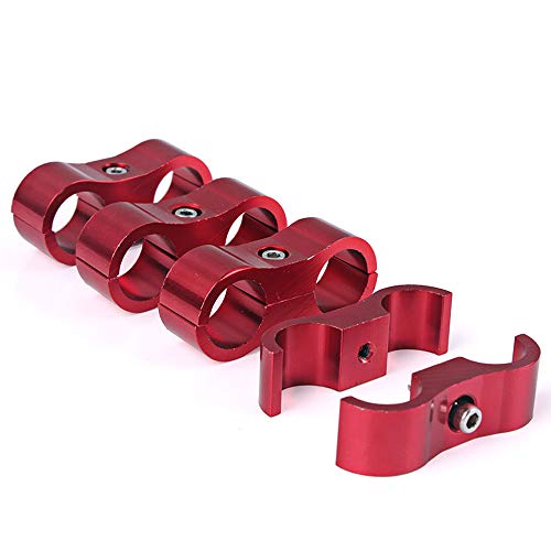 10AN Aluminum Hose Separator Clamp - Fuel, Oil, Brake, Water & Gas Line Adapter, Red, 4pcs by RASTP - Image 2