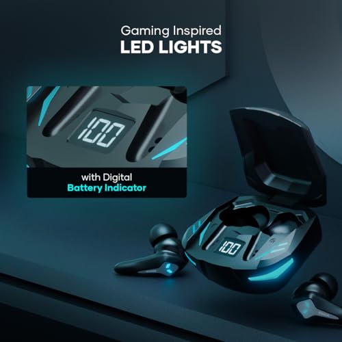 Image of Wings Phantom 320 Gaming in Ear Earbuds Earbuds with Bluetooth 5.3, Best Gaming Earphones with Gaming Mode 40ms Latency, Earpods Sync App Support, New Earbuds with Gaming Inspired Design