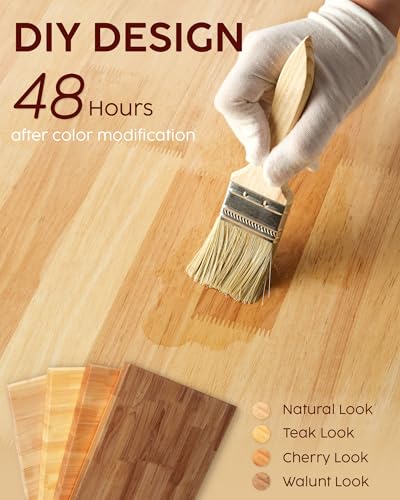 Tabla de cortar de madera rectangular sin acabado 25x24x1.5 pulg miniatura 5