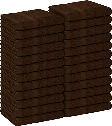 Utopia Salon Towels, Pack of 24, 16x27 inches, 100% cotton, dark brown