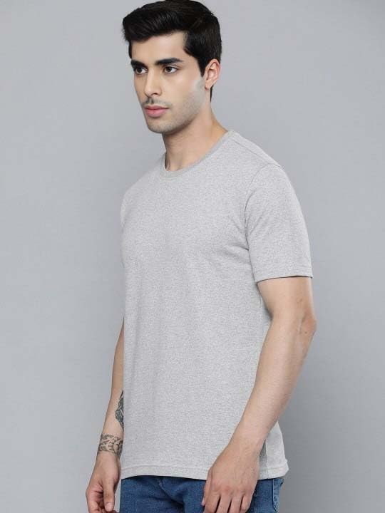 Image of Men's Plain Cotton Crew Neck T-Shirt Regular Fit Short Sleeve Tee