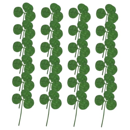 Hojas secas de trébol prensado natural 24 piezas para manualidades miniatura 1