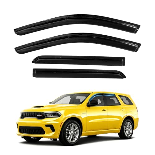 Image of Durango Rain Guards - Window Visors for Dodge Durango 2011-2025 2026, Out-Channel Side Window Rain Guards for Durango, 4PCS, Black, Car Accessories