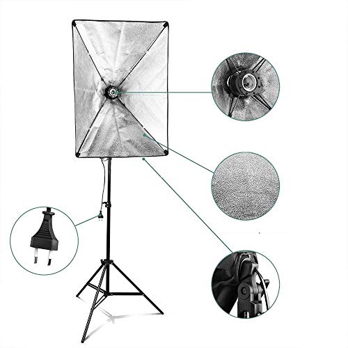 Kit Iluminação Estúdio Softbox 50x60cm 3x Lâmpadas 135w, Girafa e Tripés de Iluminação (110V)